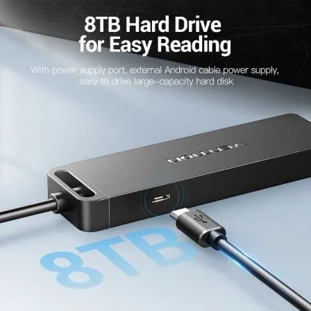 Vention Hub USB 2.0 CHMHB 4xUSB 1xMicroUSB PD Gris